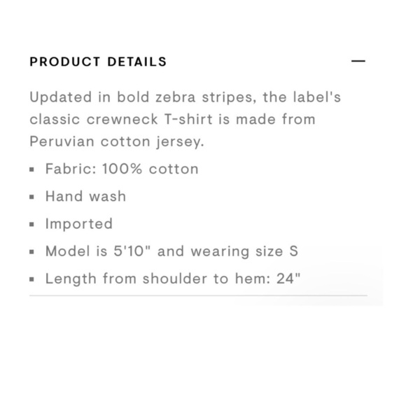 ATM Zebra Stripe Peruvian Cotton Fitted Tee NWT - Picture 2 of 3